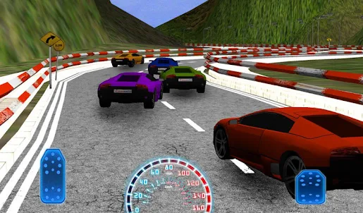 자동차 경주의 3D