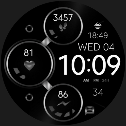 Silver Digital Watch Face logo
