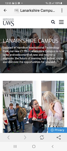 UWS Student App Screen 3