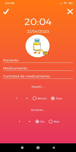 Android application medication alarm screenshort