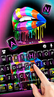 screenshot of Rainbow Drip Lips Keyboard Theme