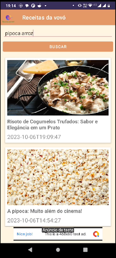 Android application Receitas da vovó screenshort