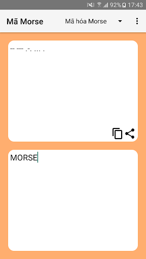 Android application Công cụ tạo và dịch Morse screenshort