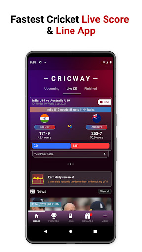Android application CricWay - Live Scores & Line screenshort
