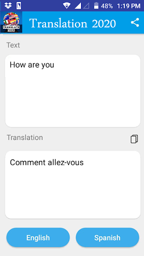 Android application French - English Translator screenshort