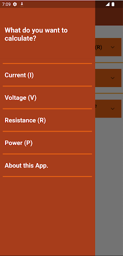 Ohm´s Law App Screen 2