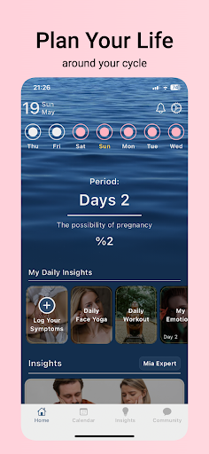Android application Mia Period & Cycles Tracker screenshort