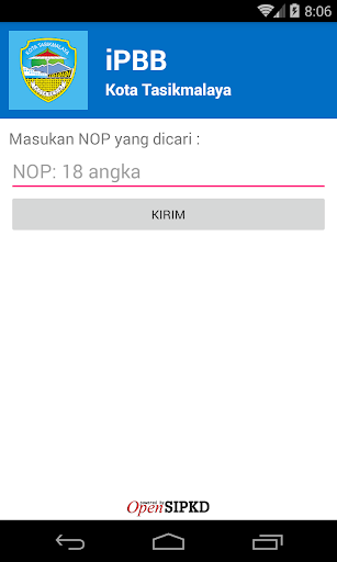 Android application iPBB Tasikmalaya screenshort