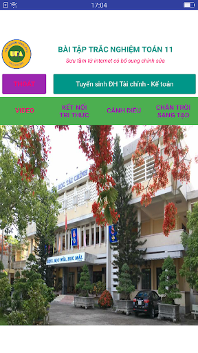 Android application Toán lớp 11 screenshort