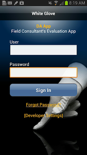 Android application White Glove screenshort
