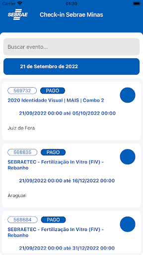 Check-in Sebrae-MG Screen 2