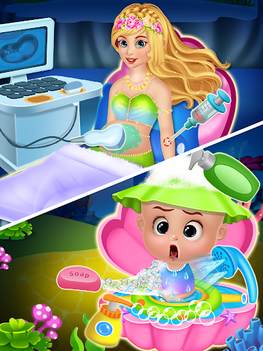 Pregnant mermaid mommy & newborn babysitter game apkpoly screenshots 5