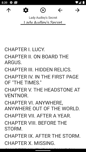Android application Book, Lady Audley's Secret screenshort