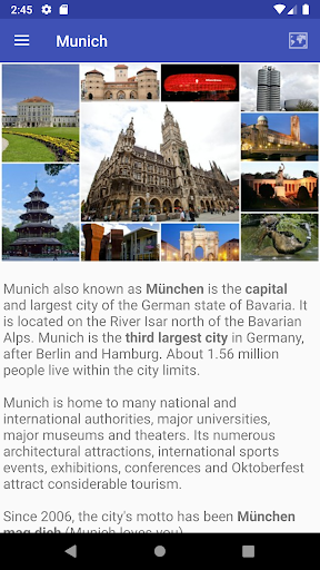 Android application Munich City Guide screenshort