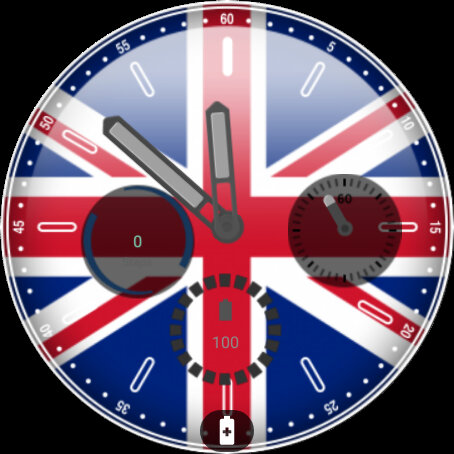 Android application United Kingdom Flag Watchface screenshort
