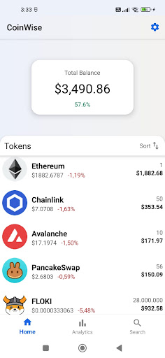 Android application CoinWise screenshort