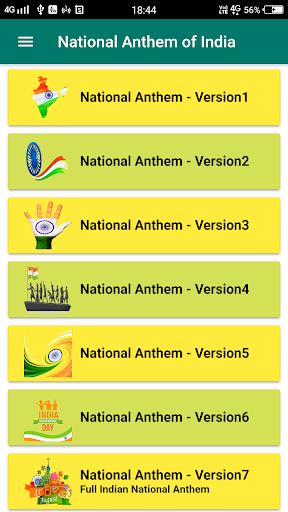 Android application National Anthem of India screenshort
