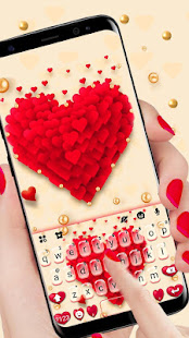 Red Valentine Hearts Keyboard Theme 7.0.0_0113 APK screenshots 1