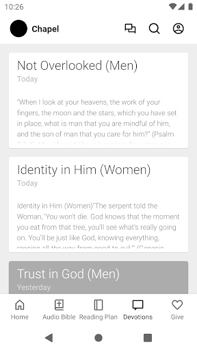 Baseball Chapel App Screen 3