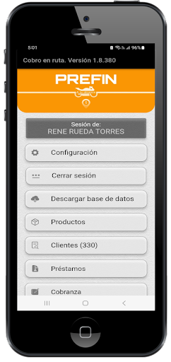 Android application PREFIN a tu alcance. screenshort