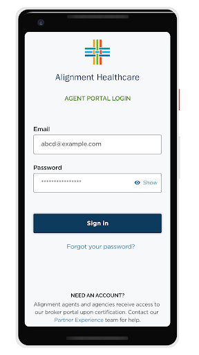 Android application Alignment Producer screenshort