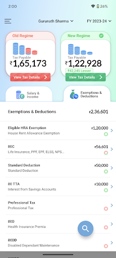 Android application Tax Calculator India 2024-2025 screenshort