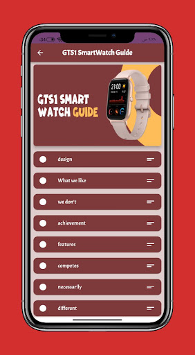 Android application GTS1 Smart Watch Guide screenshort