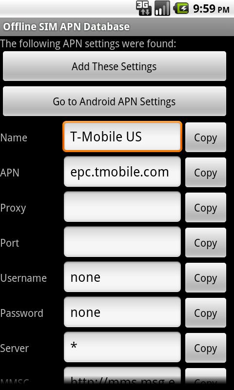 Offline SIM APN Databaseのおすすめ画像2