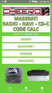 RADIO CODE for MASERATI