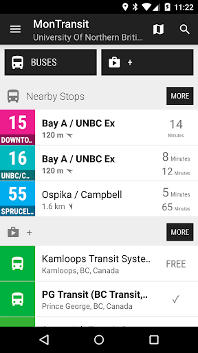 Android application Prince George Bus - MonTransit screenshort