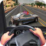 POV Car Highway Driving Police icon