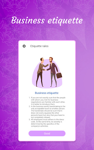 Table, business and dating etiquette