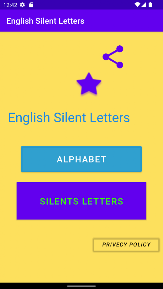 Android application English Silent letters screenshot
