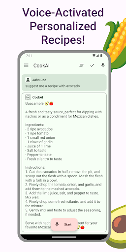 Android application CookAI: Recipes Assistant screenshort