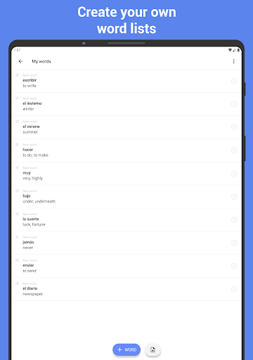 Screenshot of Learn Spanish with flashcards!