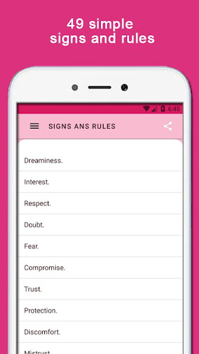 Android application Body language and gestures. screenshort