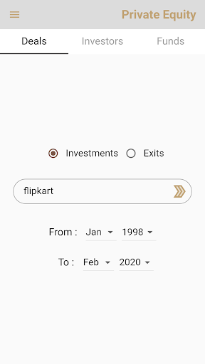 Android application Indian PE-VC Deal Data screenshort