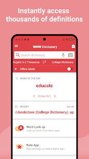 Webster's Dictionary+Thesaurus Screenshot