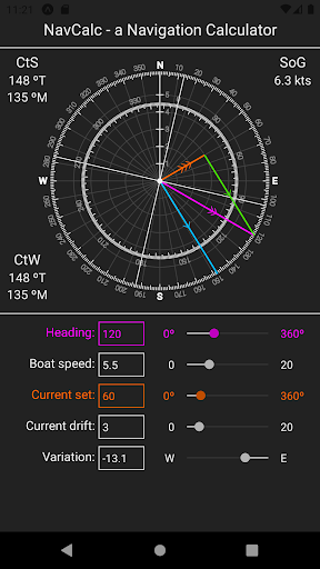 NavCalc Screen 2