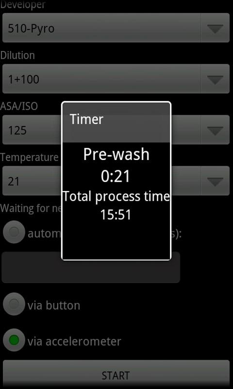 Android application Great Darkroom Timer screenshort
