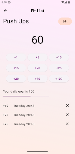 Fit List Screen 2