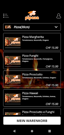 Android application Pizza Pipaza screenshort