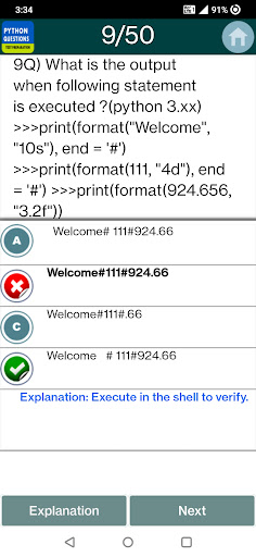 Python Practice Test ekran görüntüsü