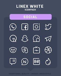 LineX White Icon Pack Ekran görüntüsü