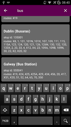 Buses Ireland Realtime Screen 3