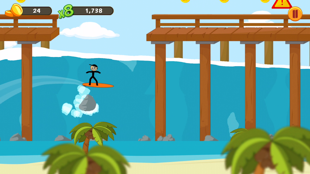 Stickman Surfer 1.0 APK + Mod (Unlimited money / Free purchase / Mod speed) for Android