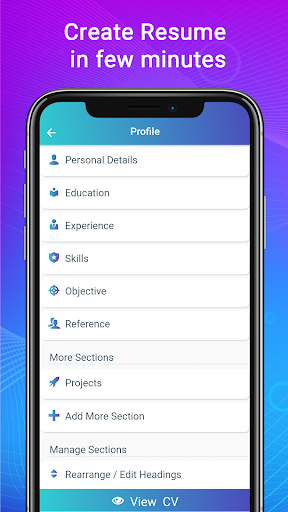 Resume Builder App, CV maker Screen 2