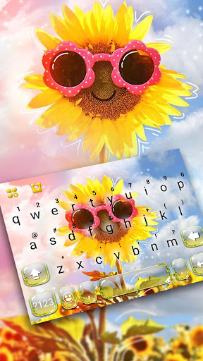 Android application Sunglass Flower Keyboard Theme screenshort