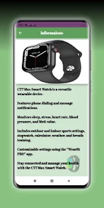 Smartwatch CT7 max Guide