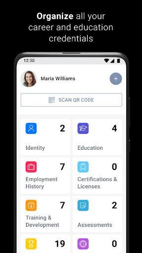 Android application Velocity Career Wallet​ screenshort